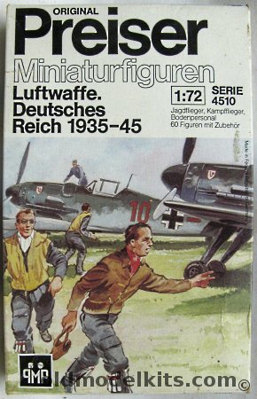 Preiser 1/72 60 Luftwaffe Personnel 1935-45, 4510 plastic model kit